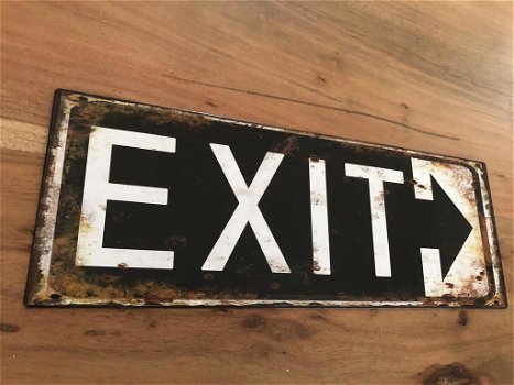 EXIT , nooduitgang , wandbord , cafe - 5