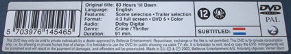 Dvd *** 83 HOURS 'TIL DAWN *** - 2 - Thumbnail