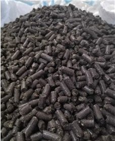 Pellets van zonnebloemschillen. Min. bestelling 22 ton.