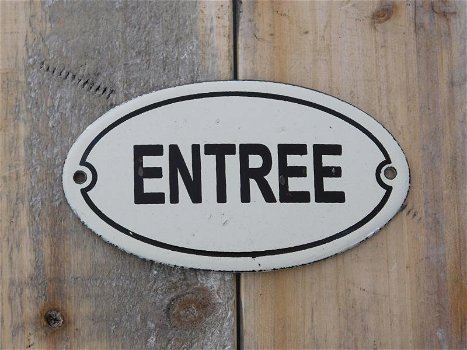 Bordje emaille-entree ,deur bord , emaille - 0