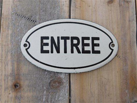 Bordje emaille-entree ,deur bord , emaille - 2
