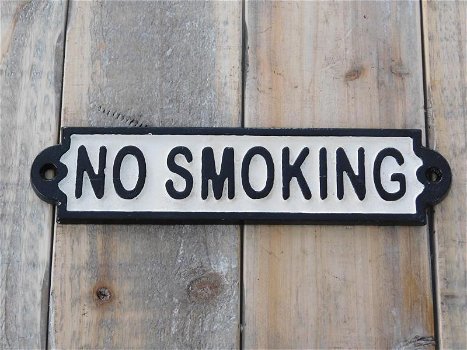 deurbord , deurborje , no smoking , niet roken , emaille - 0