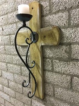 wandkandelaar , lantaarn van een kruis en hout , kruis - 3
