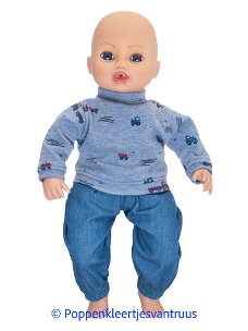 Baby Annabell 43 cm Jongens setje blauw/tractors