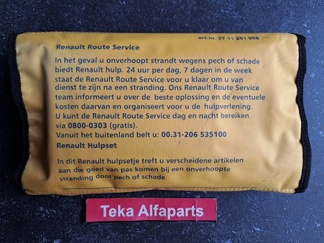 Renault Hulpset - Renault Route Service - 7711201698 - 1