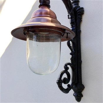 Wandlamp , koperen lampenkap , buitenlamp - 4
