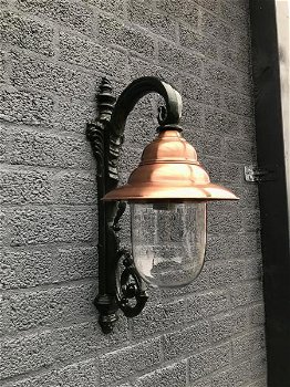 Wandlamp , koperen lampenkap , buitenlamp - 5