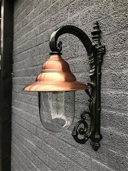 Wandlamp , koperen lampenkap , buitenlamp - 6