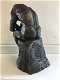 Sculptuur metaal, Bronskleur, de denker , beeld - 2 - Thumbnail