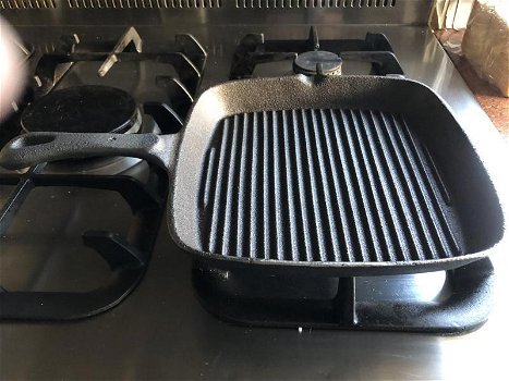 gietijzeren grill pan, ouderwetse topkwaliteit , grillpan - 0