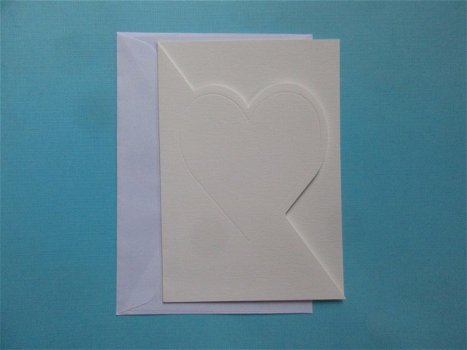 15 Basis dubbele kaart / hart / met envelop - 0