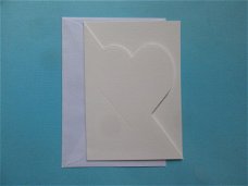 15 Basis dubbele kaart / hart / met envelop