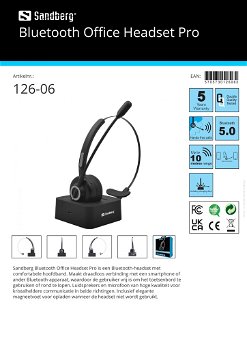 Bluetooth Office Headset Pro geschikt voor alle merken smarthphones - 2