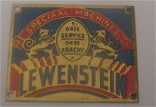 Koperen plaatje Leeuwenstein speciaal machines.