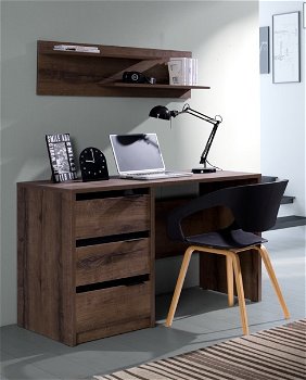 NIEUW Bureau Denver 120 cm breed Incl. laden | Wit of Monastery eiken | MONTAGE MOGELIJK - 0