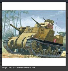 Bouwpakket Mirage-Hobby Mirage 72802 1/72 WWII MK I medium tank Lee