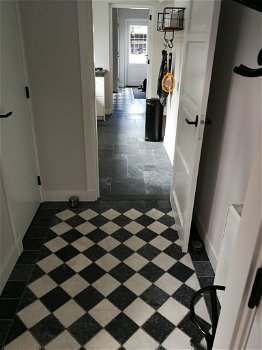 keukenvloer zwart / wit marmer 15x15 cm - 0