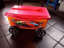 Cars, verrijdbare speelgoed : opbergbox - met trekstang