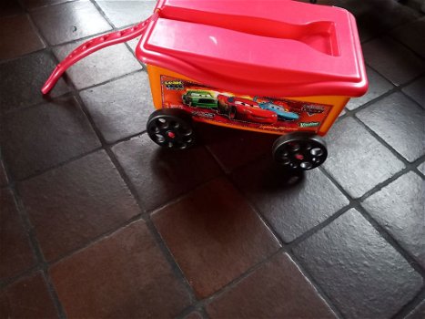 Cars, verrijdbare speelgoed : opbergbox - met trekstang - 1