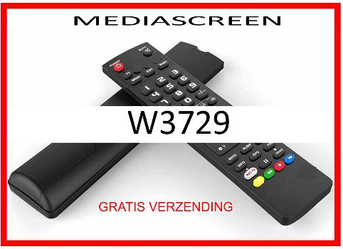 Vervangende afstandsbediening voor de W3729 van MEDIASCREEN. - 0