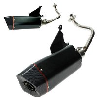 Uitlaat Bullet Racing Piaggio Zip 2000 4-tact Zwart Carbon