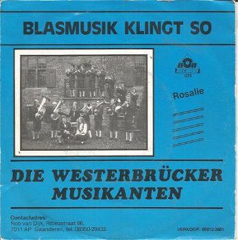 Die Westerbrücker Musikanten – Blasmusik Klingt So (1982) - 0