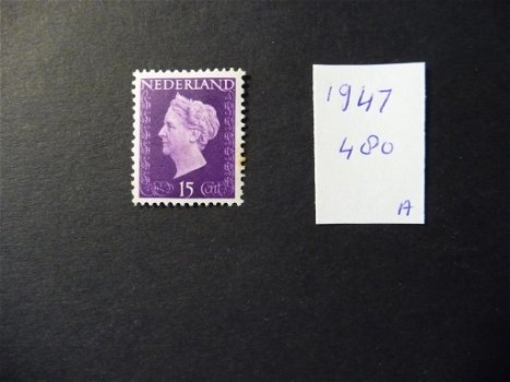 Nederland: 1947 nr 480 Kon. Wihelmina (postfris) - 0
