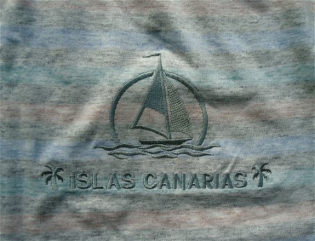 Nieuw gestreept T-shirt met print Islas Canarias (maat: XXL) - 2