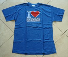 Nieuw blauw T-shirt met print I Love Gran Canaria (maat XXL)