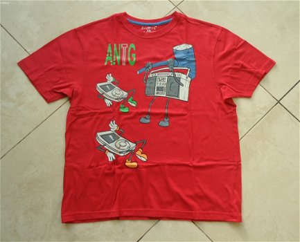 Te koop nieuw rood T-shirt van Anything met print (maat XXL) - 0