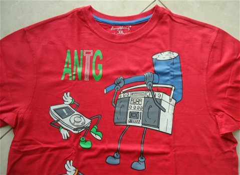 Te koop nieuw rood T-shirt van Anything met print (maat XXL) - 4