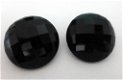 Grote vintage oorbellen van zwart glas - 1 - Thumbnail