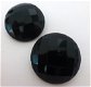 Grote vintage oorbellen van zwart glas - 2 - Thumbnail