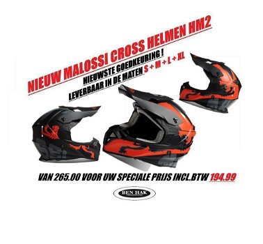 HELM MALOSSI & PREMIER|OFFICIAL CROSS|HM2|MAAT XL 61cm black/red - 4