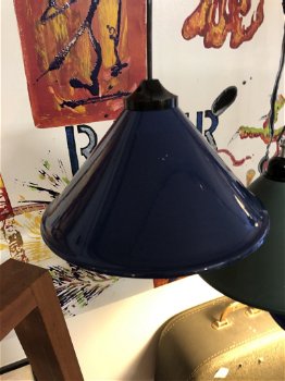 Blauw Brocante Lampje met bloemprint - 1