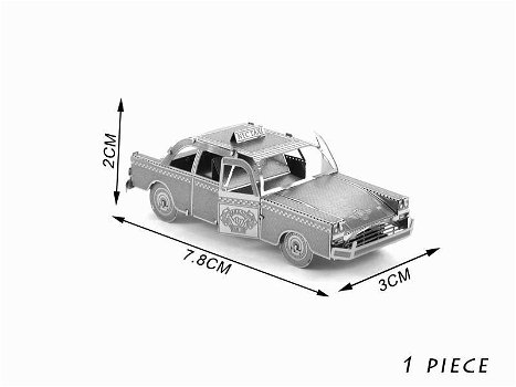 Metalen bouwpakket Taxi auto 3D Laser Cut - 1