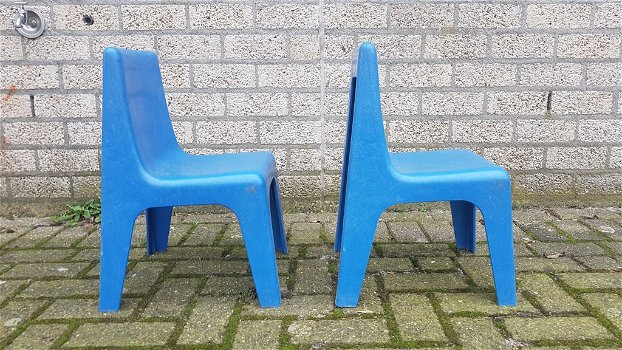 18 Kinderstoelen / schoolkrukjes met rugleuning - stapelbaar - 4