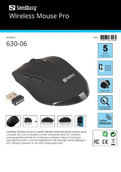 Wireless Mouse Pro met bijgeleverde USB-ontvanger Draadloze muis met USB ontvanger - 3