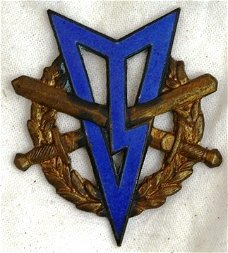 Embleem, DT, Militaire Lichamelijke Vaardigheden (MLV) met Zwemmen, jaren'60/'70.(Nr.1)