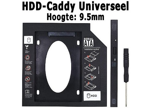 HDD Caddy 2e 2.5 SATA Harddisk of SSD in Laptop Notebook - 0