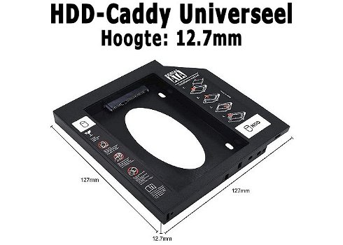 HDD Caddy 2e 2.5 SATA Harddisk of SSD in Laptop Notebook - 3