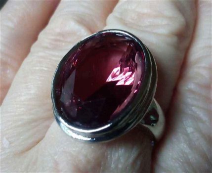925 amethyst crystal ring GROOT OPVALLEND - 0