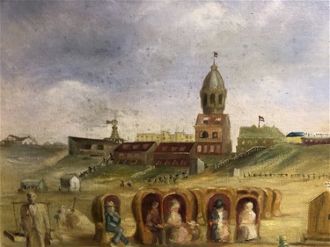 Prachtig Strandgezicht ''Oud Zandvoort'' 1903 Panorama. - 6