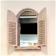 Spiegel met louvre deurtjes ,spiegelkozijn - 2 - Thumbnail