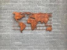 muurdecoratie , wanddeco de wereldkaart - 6