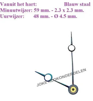 = Brequet wijzers Franse pendule = 49503 - 0