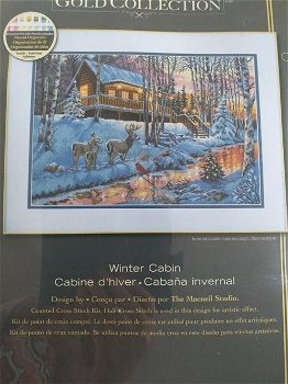Borduurpakket Winter Cabin van Dimensions Gold - 0