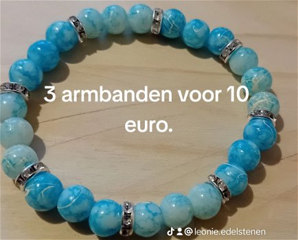 Armband edelstenen 3 voor 10 euro. - 0