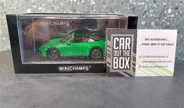 Porsche 911 Targa 4 GTS 2021 groen 1/43 Minichamps Mi095 - 5
