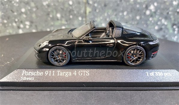 Porsche 911 Targa 4 GTS 2021 zwart 1/43 Minichamps Mi096 - 0